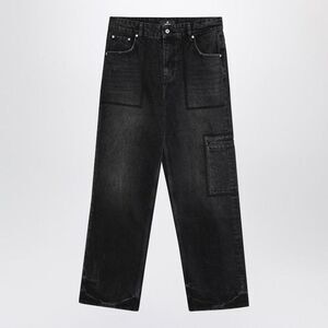 REPRESENT Men's Relaxed Fit Cargo Jeans Men BLACK Pants